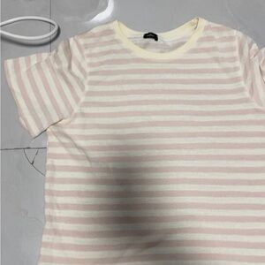 Striped Kids Tee - Cream & Pink